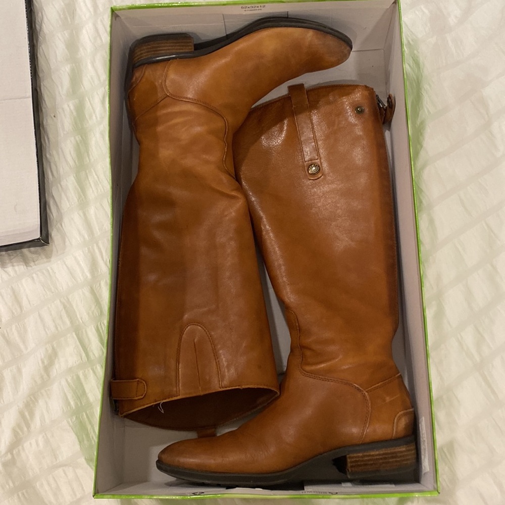 Sam Edelman Penny Whiskey Leather Boot Size 8.5